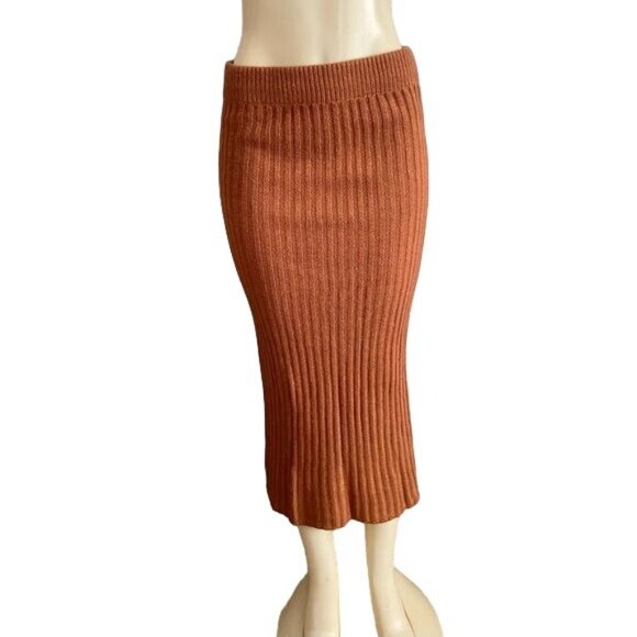 Fashion nova long sweater knit skirt Maxi Skirt in brown size 1X - Picture 1 of 6